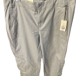 NWT a new day straight high rise light grey khaki pants pockets size 18 r